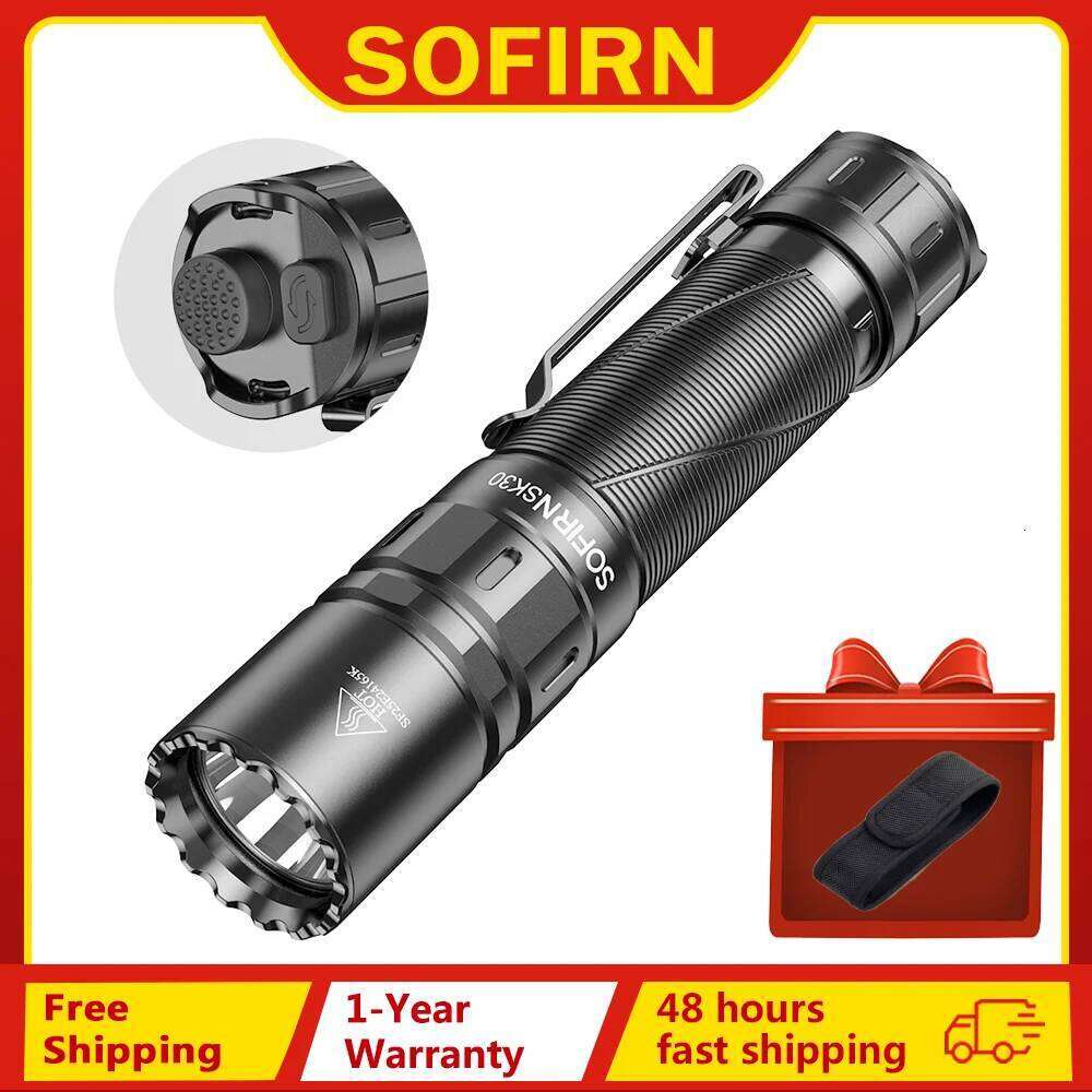 SOFIRN SK30 3000LM Tactical Flashlight 6000K SFT70 LED Light 21700 USB C Rechargeable EDC Torch with Double Switch Z260301