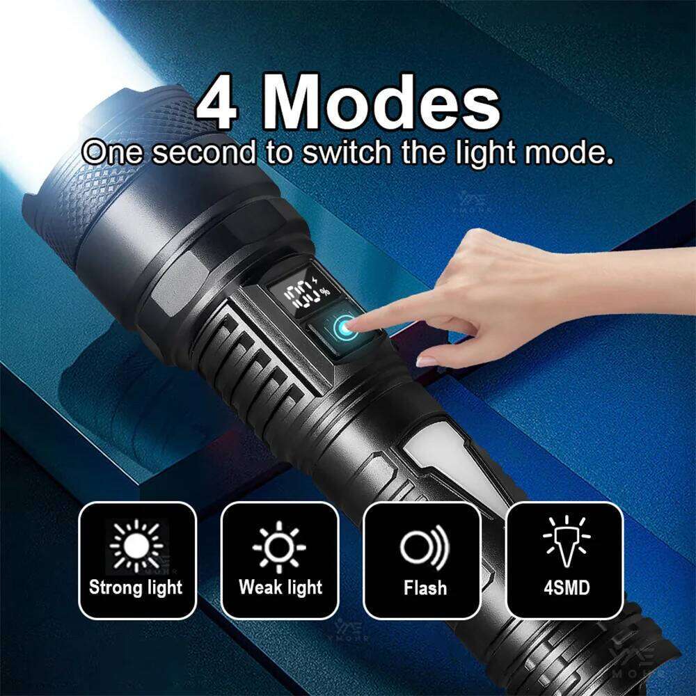 High Power USB Rechargeable Led Flashlights Outdoor Emergency Spotlights Telescopic Jetbeam 18650 Battery Tactical Torch Z260301