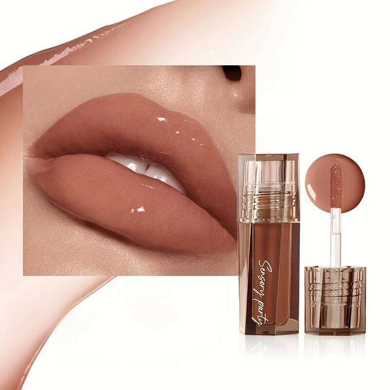 6-Color Moisturizing Mirror Effect Gloss Lip Glaze, Refreshing Non Greasy Texture, Glossy Long Lasting Liquid Lipstick H260302