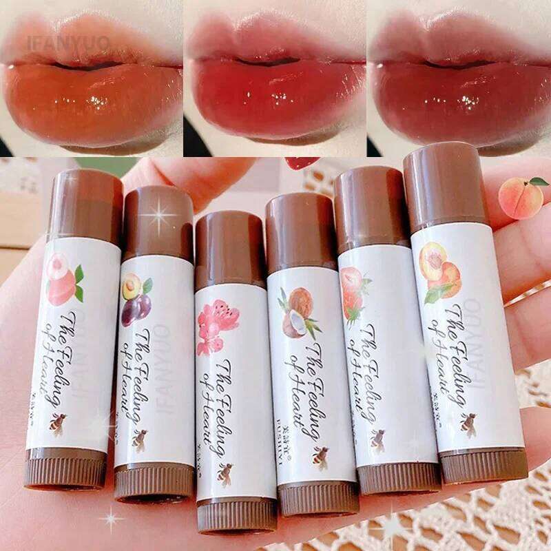 Moisturize Lipstick Fruit Red Tint Cosmetics Color Changing Lip Care Balm Moisturizing Fade Lipline Anti-drying Makeup H260302