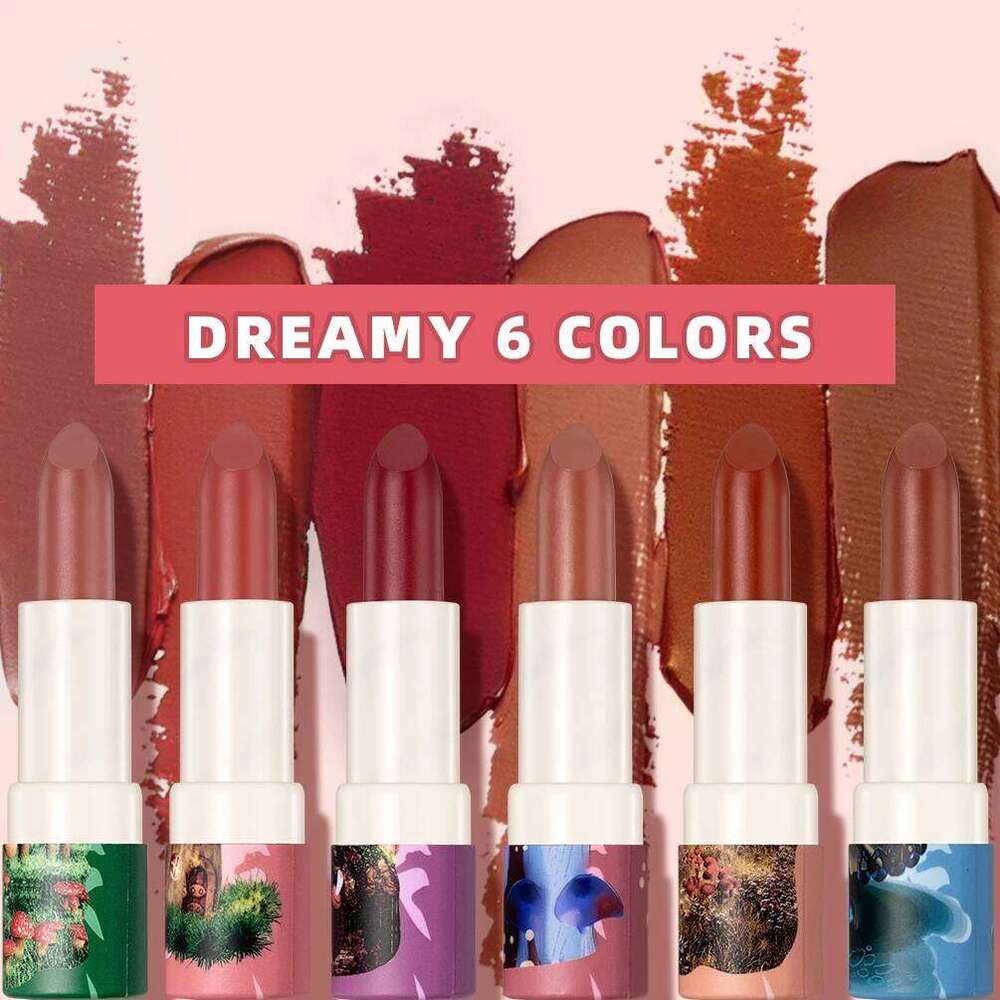 6 Colors Waterproof Nude Matte Long Lasting Lip Stick Not Fading Sexy Red Pink Velvet Lipsticks Makeup Cosmetic Batom H260302