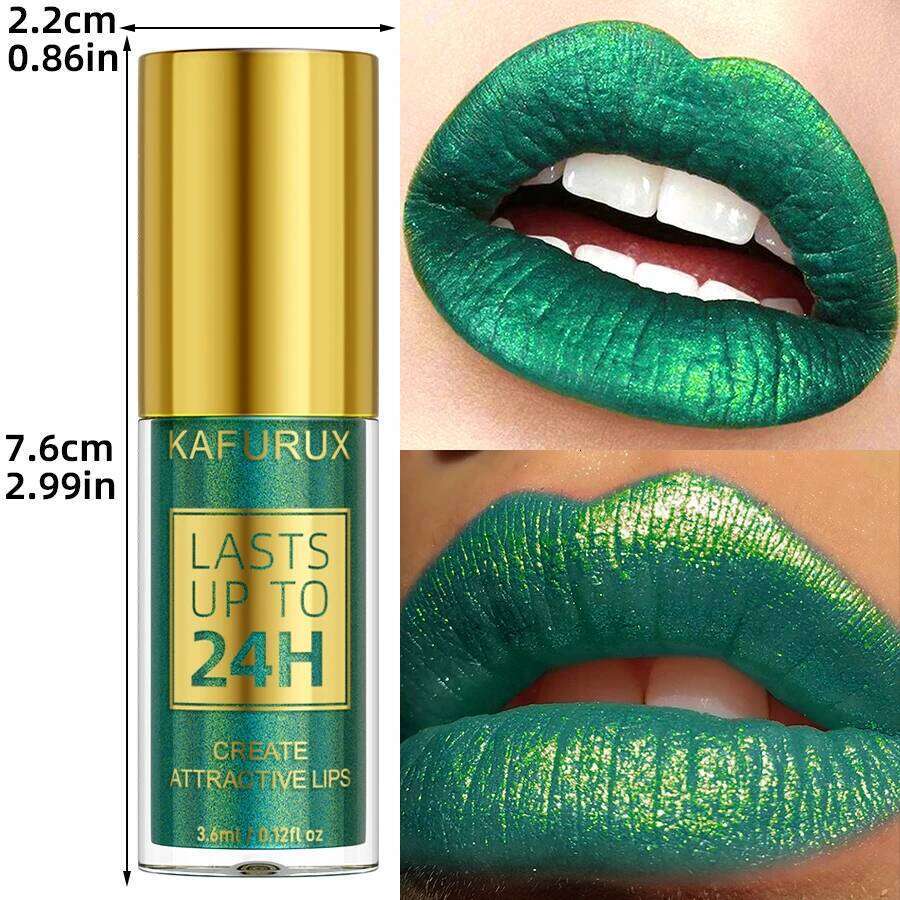 1pc Bold& Intense Glitter Shiny Metallic Glaze Pearlescent Tint, Waterproof Long Lasting Gloss Makeup Matte Lip Gift H260302