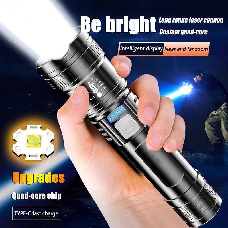 Ultra Bright Lantern Super Powerful LED Flashlight Zoom Tactical Torch Built-in Battery USB Rechargeable Waterproof Lamp Z260301