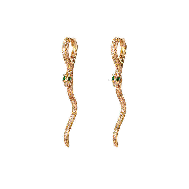 Zircon Snake-shaped Zodiac Year Light Luxury High-end Elegant Stud Earrings