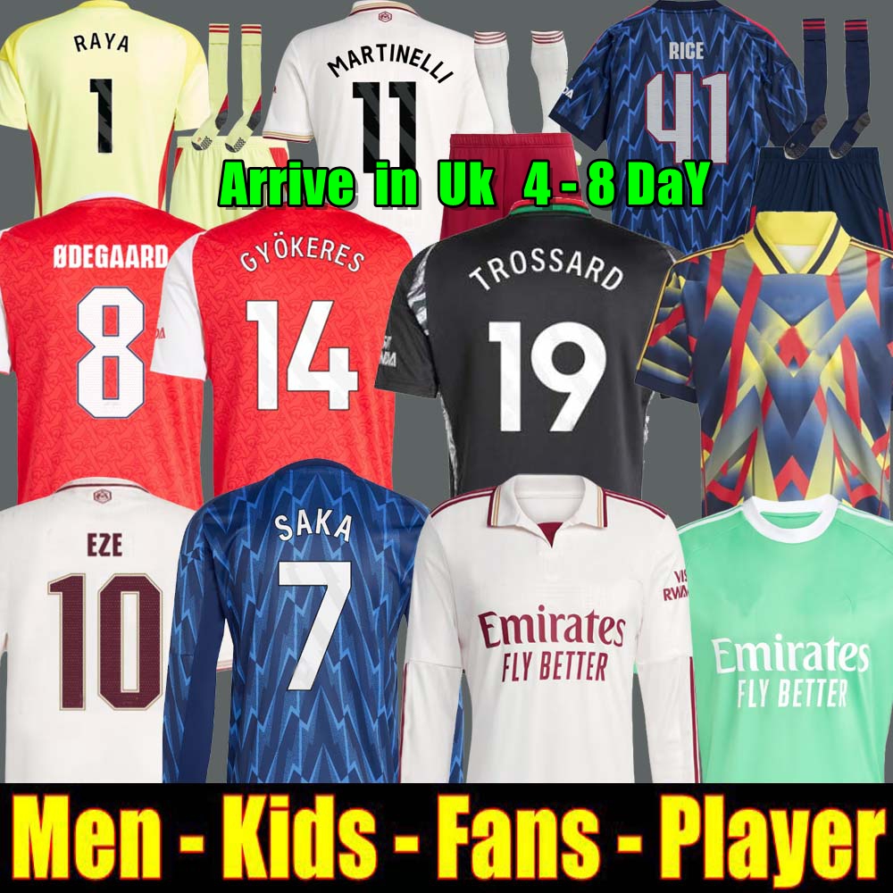 SALIBA RICE HAVERTZ 25 26 SAKA soccer jerseys 2025 football shirt Men Kids kit ODEGAARD ZUBIMENDI Lewis Skelly RAYA Women MADUEKE Gyokeres Long sleeves EZE Arsenal