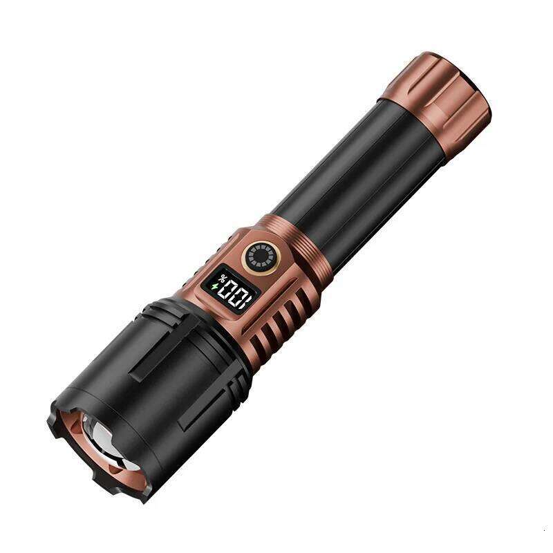 Super Bright High Lumens Flash Light, 5 Modes Zoomable Torches with LCD Digital Display, Powerful Handheld LED Flashlights Z260301