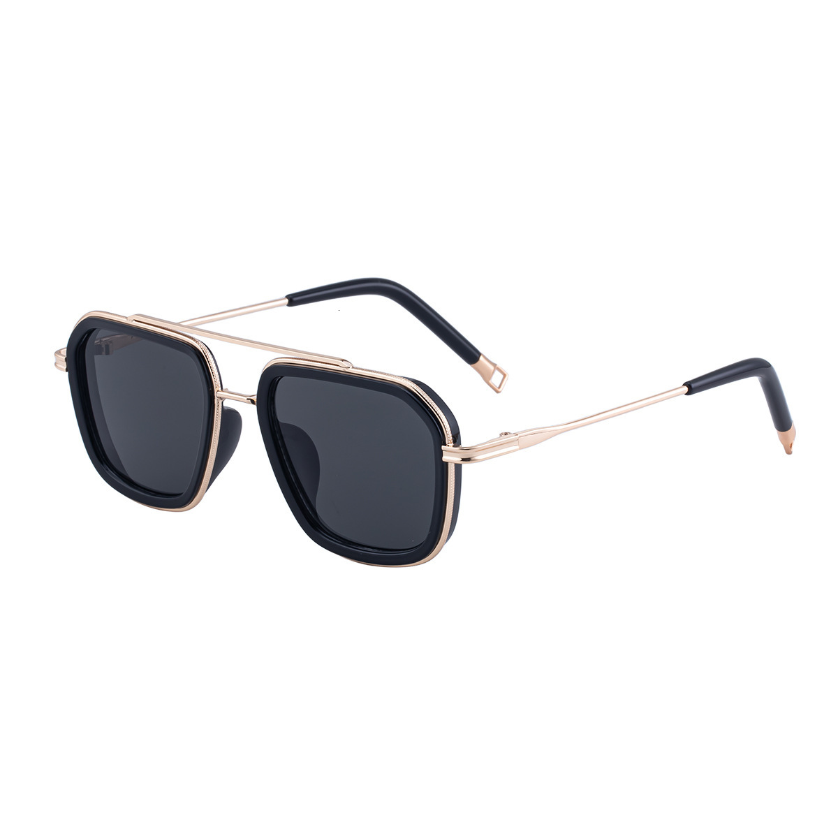 2026 New Fashion Square Frame Sunglasses Retro Double-Beam Outdoor Driving Sun Protection Glasses for Men,