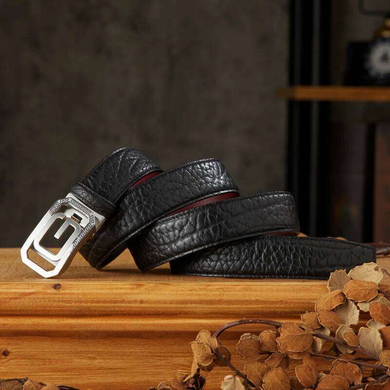 Handmade African Wild OX Jeans Men Retro Genuine Leather Stainless Steel Pin Buckle Strap Top Layer Cowhide Belt S260228