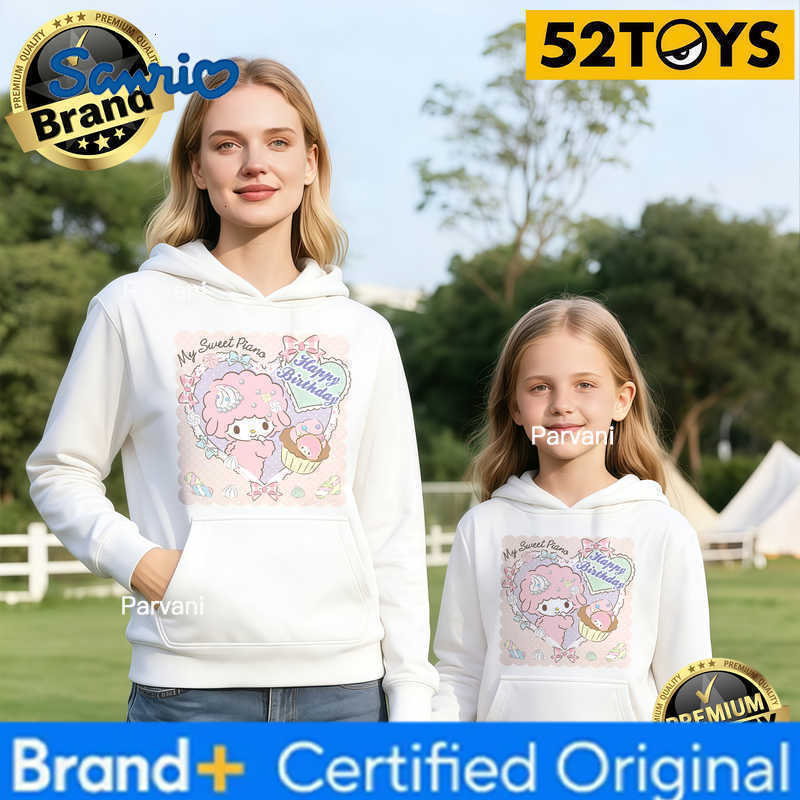 Sanrio 2026 Autumn-Winter Trending My Sweet Piano Birthday Party Print 100 Cotton Family Hoodies High Quality Loose Casual Fashion H260302