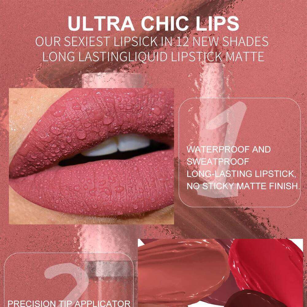 Matte Velvet Lipstick Set: Gloss Liner Waterproof Long-Lasting Non-Stick Cup Nude Red Lip Plumper High Pigment Y2K Gift H260302