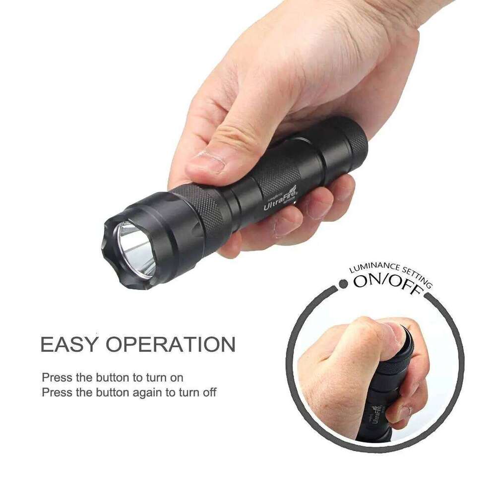 UltraFire WF-502B Tactical Flashlight Long Range 5W High Powerful Camping Torch Light Rechargeable Lantern for Daily Carry Z260301