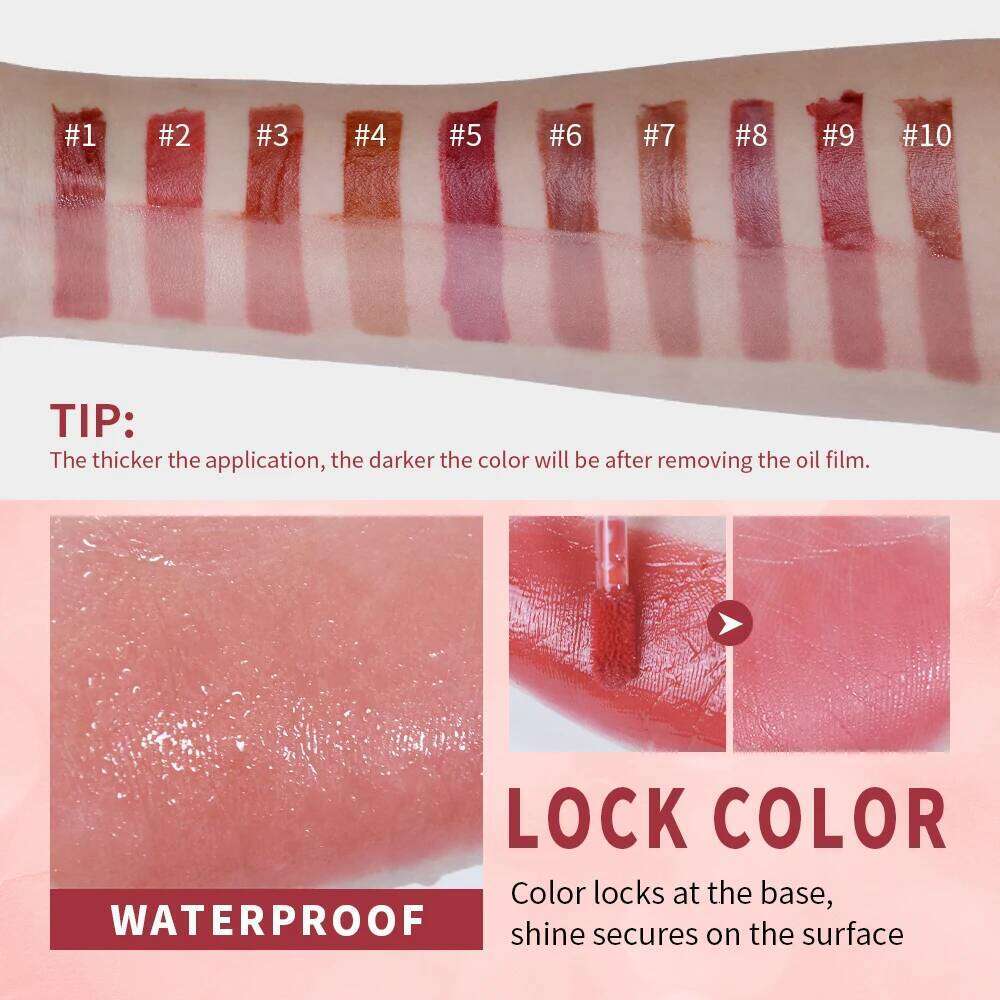 Lakerain Glow Tint Juicy Lip Gloss Long Lasting Moisturizing Smooth Juice Lipstick Waterproof Lips Skin Care Cosmetics H260302