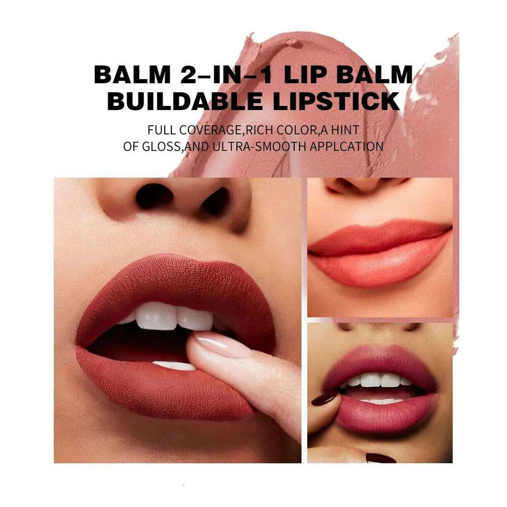 MISS ROSE 2-IN-1 Easy To Color Fruity Frost Matte Lipstick Lip Balm Makeup Moisturising Hydrating Longwear Lipsticks Cosmetics H260302