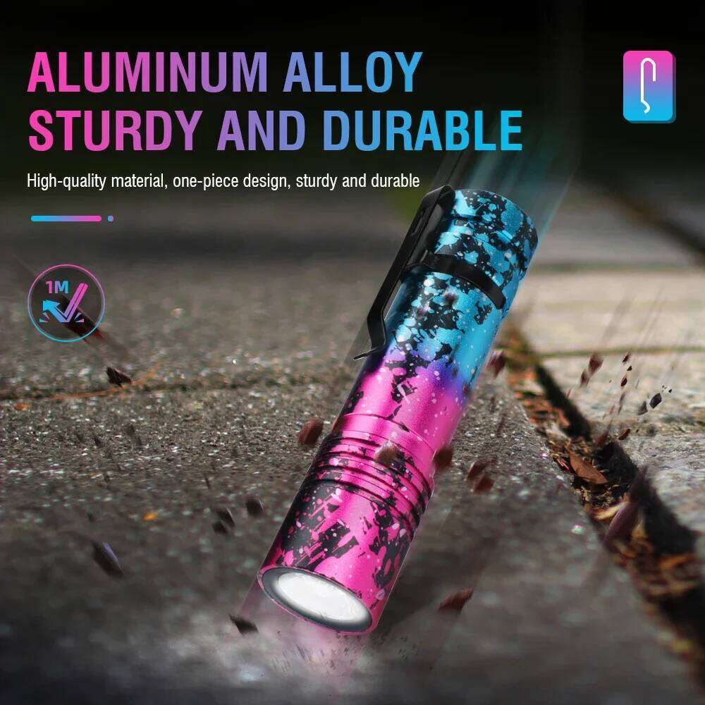 BORUiT V8 800LM LED Flashlight 5-Mode Type-C Rechargeable Torch with Clip Waterproof Camping Emergency Lantern Z260301