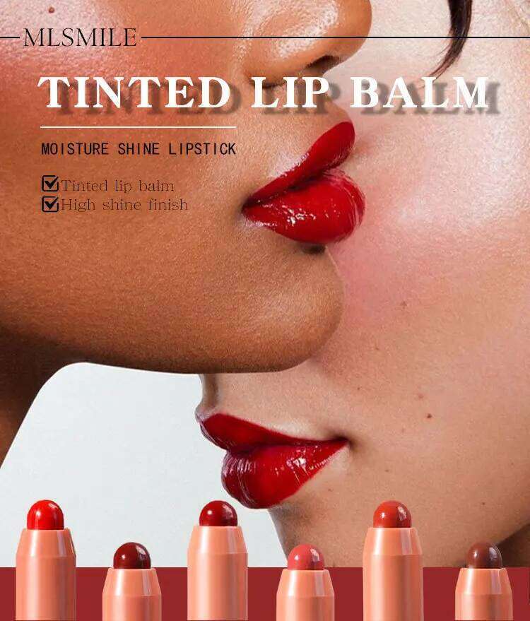 MLSMILE 6colors and Cheek Lip Balm Long-lasting Easy Color Moisturizing Natural matte Lipstick Pen H260302