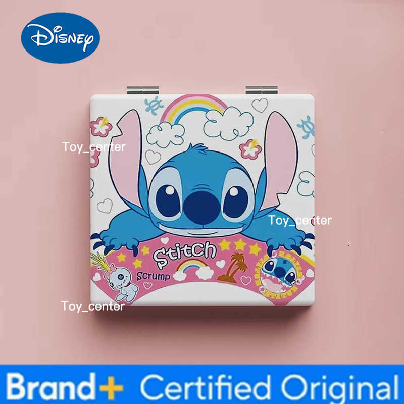 Disney Stitch Makeup Mirror Print Portable Double Sided Folding Makeup Mirror Girl Handheld Mirror Cartoon Double Sided Mirror Gifts H260302
