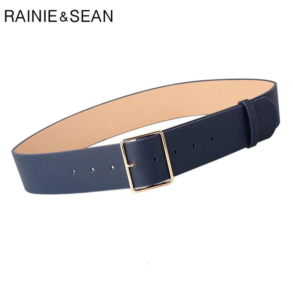 RAINIE SEAN Army Green Ladies Waist for Trousers Casual Pin Buckle Pu Leather Wide Belt Women Accessories 104cm S260228