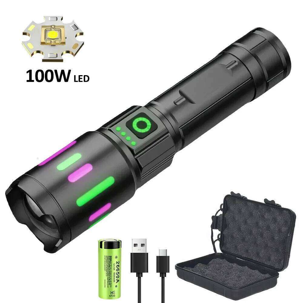 Most Powerful LED 3 Modes USB Rechargeable Ultra Bright Flashlight Zoomable Lantern for Outdoor Camping Z260301