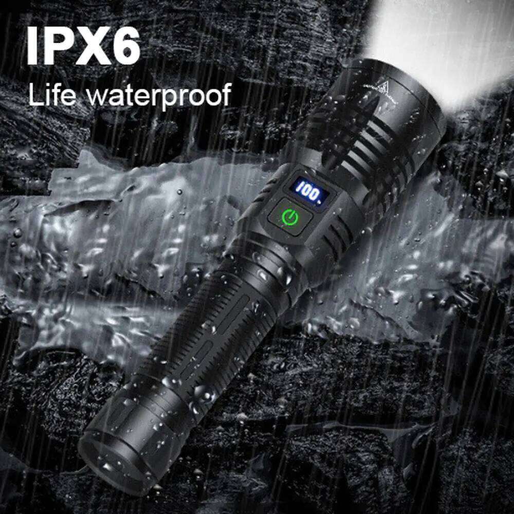 1600000 LM Super Bright Flashlight USB Rechargeable LED Long Range Tactical Torch Outdoor Waterproof Camping Fishing Lantern Z260301