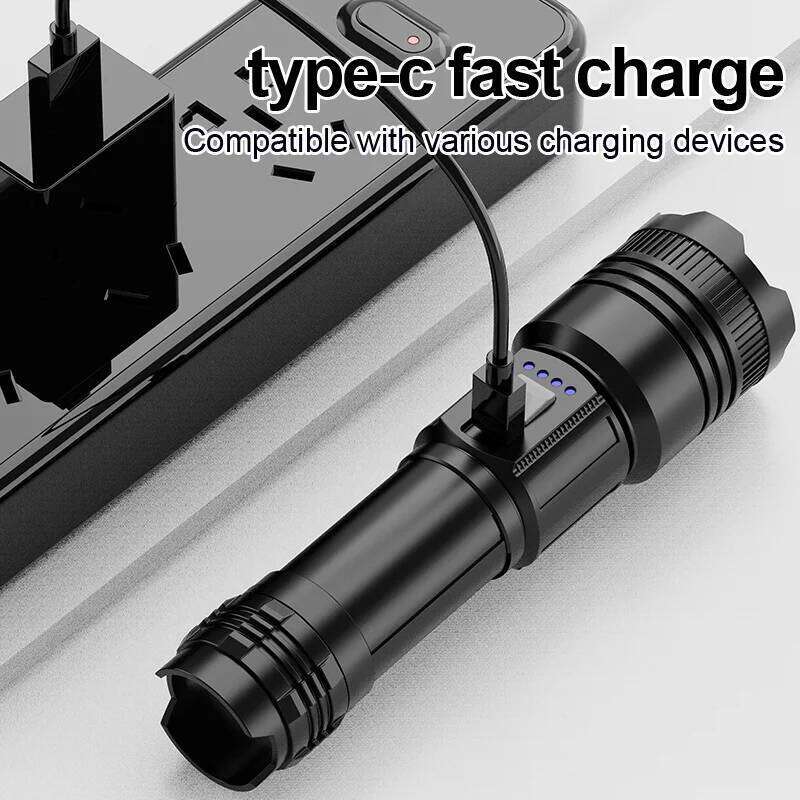 Strong ultra bright flashlight with adjustable zoom multiple levels of focus, floodlight, and long-range lase Z260301