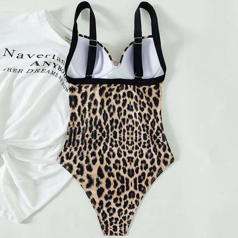 Sexy Leopard Print Swimwear Women One Piece Swimsuit Push Up Bodysuit Swimming Wear High Cut Bathing Suit Woman 2025 Bathers Z260301