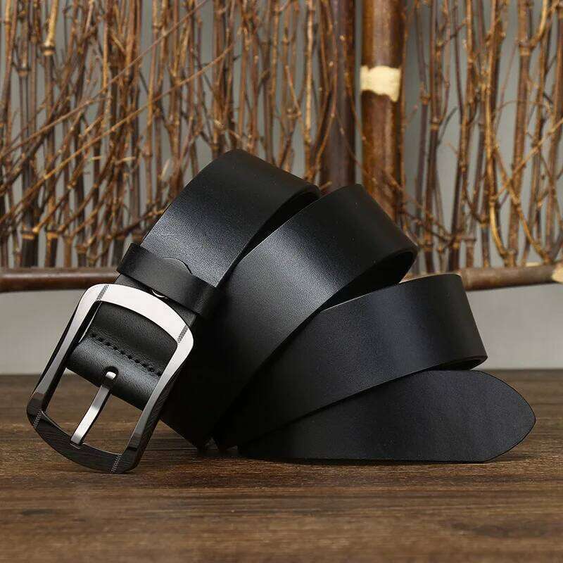 3.8CM Anti Allergy Pin Ceramic Buckle Cowskin Genuine Leather Men's Belt Luxury Brand Designer Waist Jeans Belts Casual Homme S260228