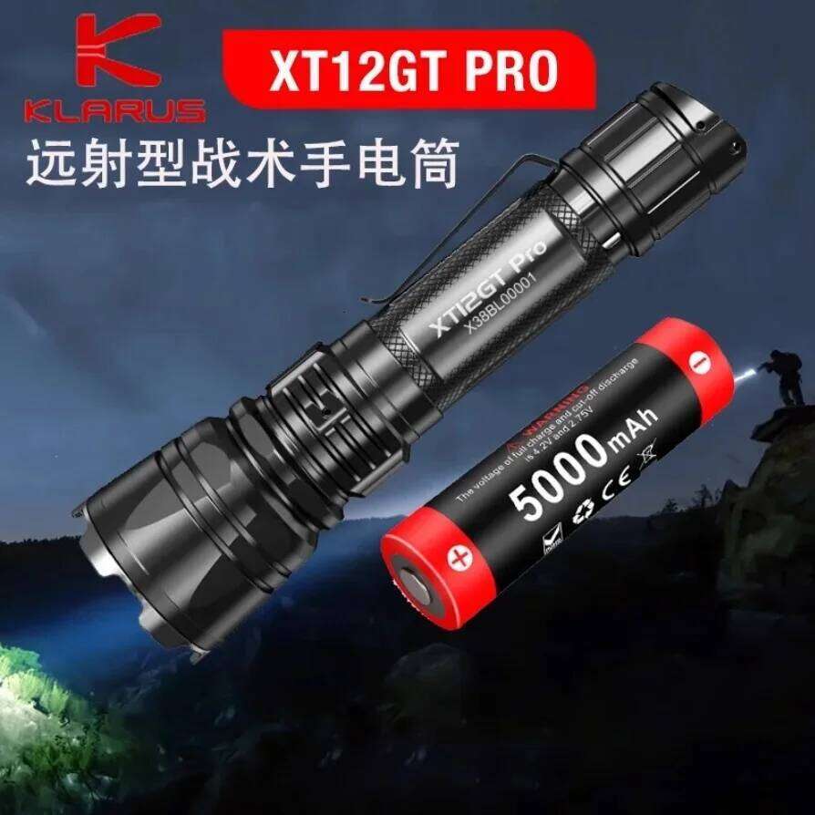 KLARUS XT12GT PRO Rechargeable Tactical Flashlight Luminus SFT40 1600LM Torch Light by 21700 Battery for Daily Carrying Patrol Z260301