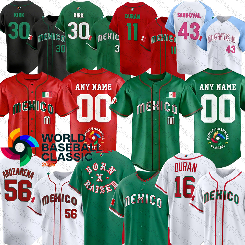 Team Mexico Jersey World Baseball Classic Jersey Randy Arozarena WBC 2026 Jarren Duran Jerseys Taijuan Walker Alejandro Kirk Ramon Uria atrick Sandoval Alec Thomas