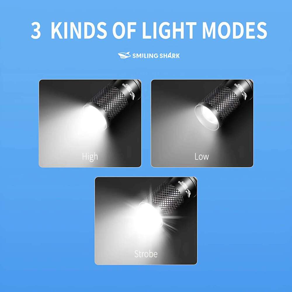 43g Mini Zoomable Flashlight 3 ModesHigh/Low/Strobe IPX4 Waterproof Aluminum Alloy - Pocket Clip for EDC, Camping, Emergency Z260301