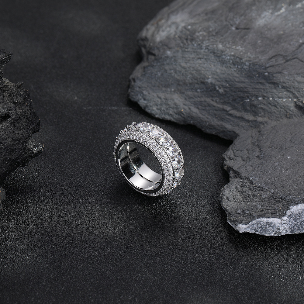 Jewelry Male ring 5A Zircon Cz white gold filled Party Engagement Wedding Band Ring for Men Size 7-11 S18101608