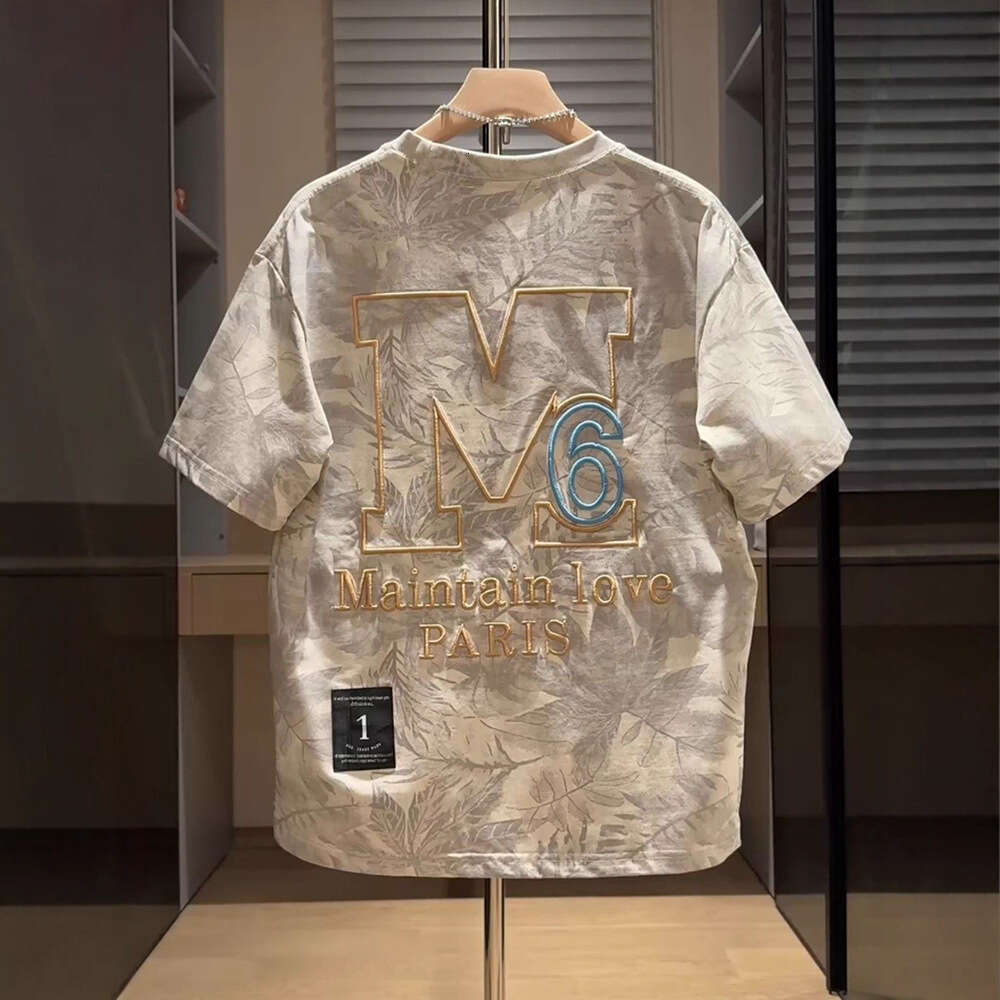 Summer New Fashion Printed Half-Sleeve Loose Fit Men's Casual Short Sleeve T-Shirt With Street Style Embroidery