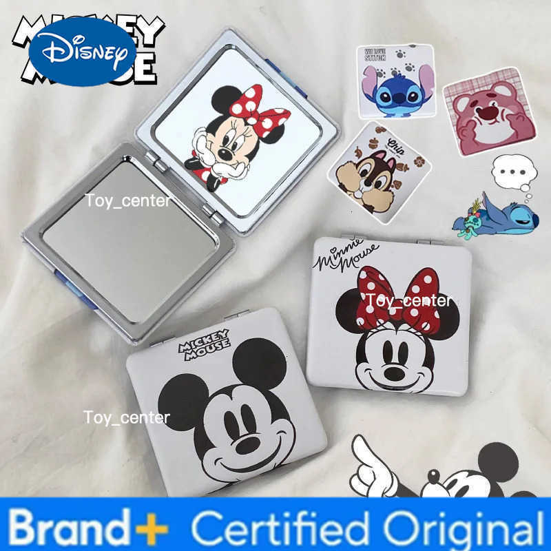 Disney Mickey Minnie Stitch Mini Compact Makeup Mirror Magnifying Pocket Portable Travel Cartoon Foldable Cosmetic Vanity Mirror H260302