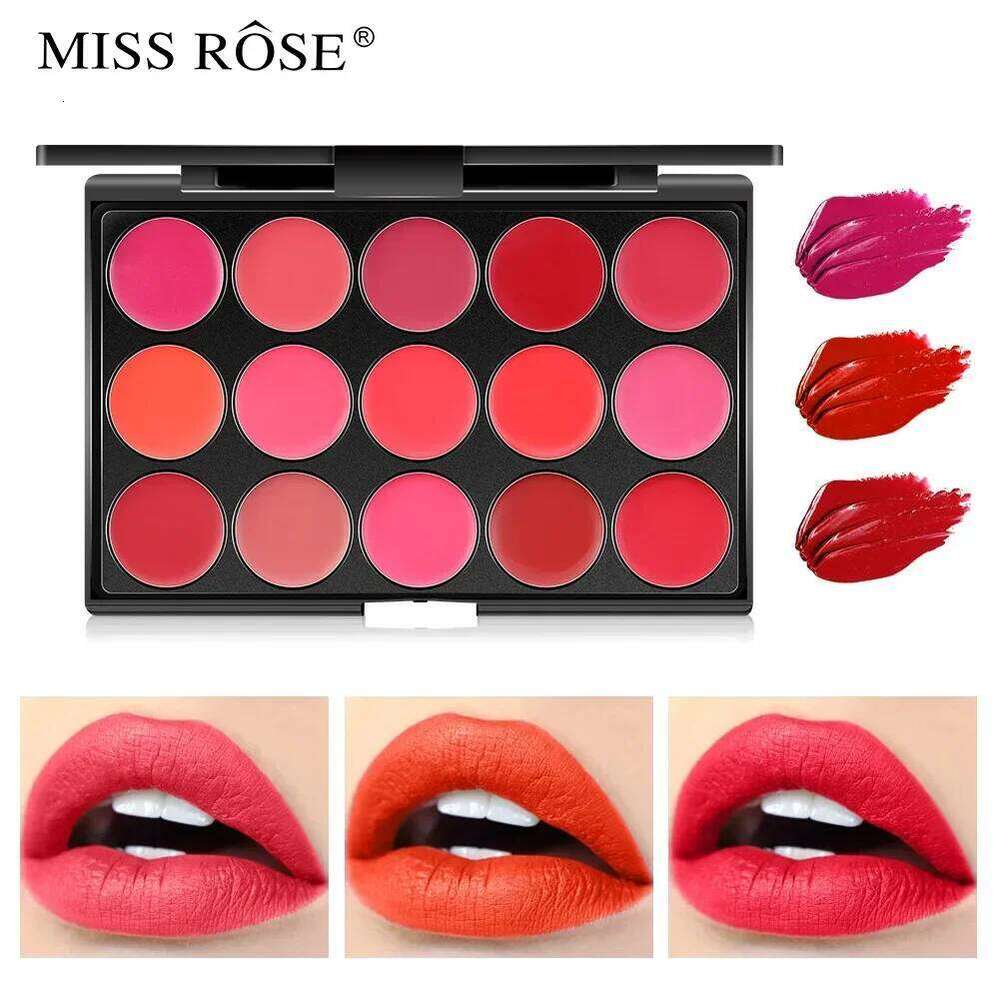Miss Rose Velvet Matte Lip Cream Palette 15 Colors Long-Lasting Moisturizing Smooth Soft Lips Perfect Lipstick Set H260302