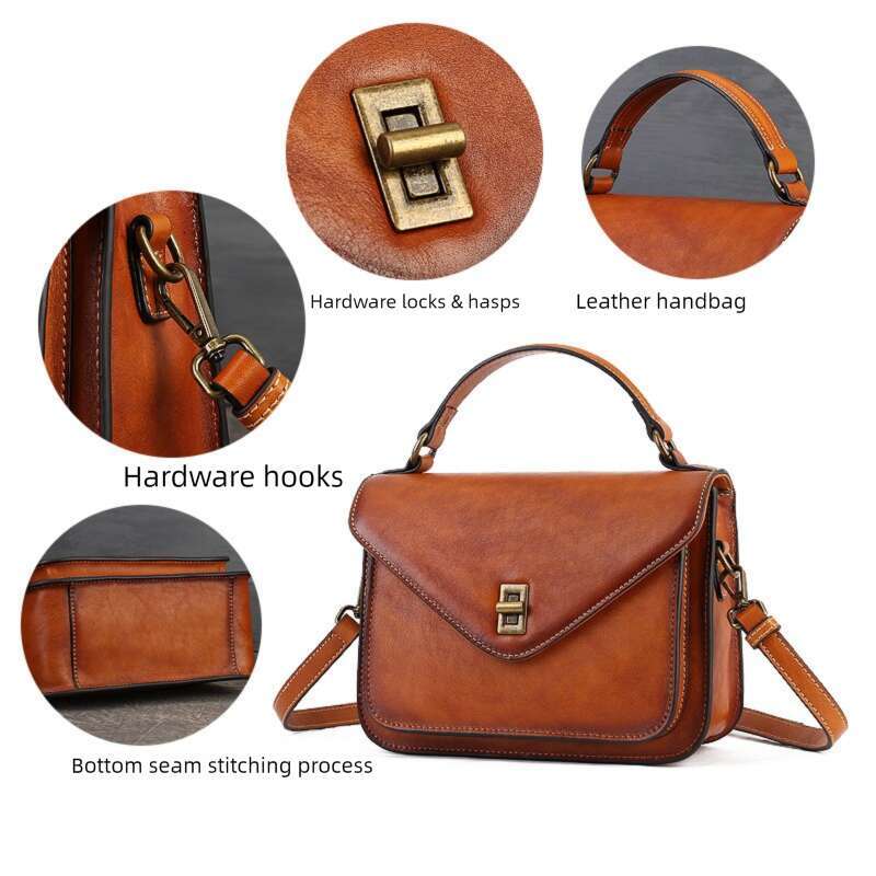 Luxury Shoulder Bags Totes Hobo Top Layer Cowhide Women S Handbag Street Retro Messenger High End Envelope Genuine Leather Crossbody Bag SENYY