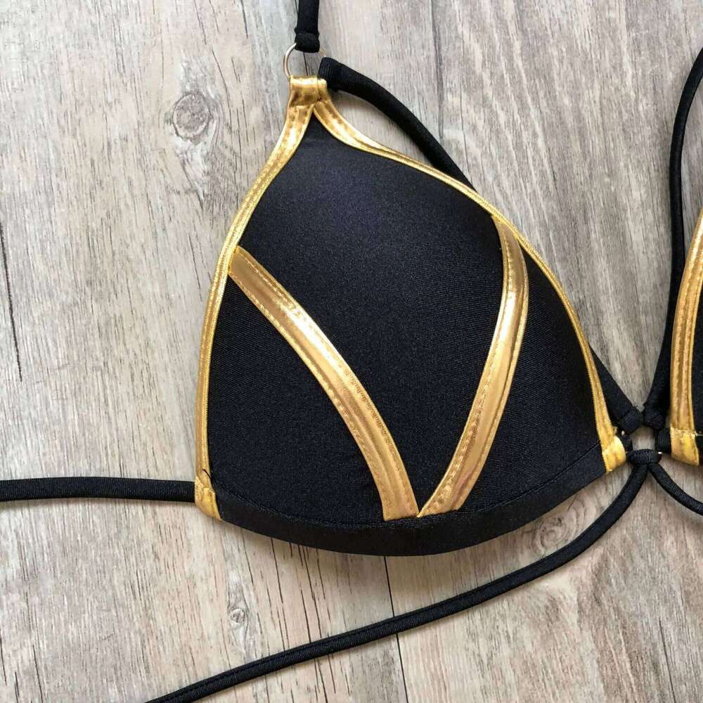 2023 Gold Stamping Set Sexy Padded Women Swimsuit Push Up Bikini Swimwear Summer Beachwear Brazil Bathing Suit Z260301