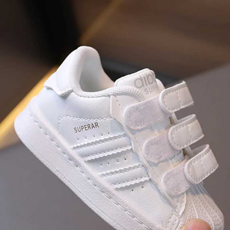 Kids Gradient Pink Shell-toe Sneakers Triple Hook-and-Loop Soft Non-Slip Shoes for GirlsT260302