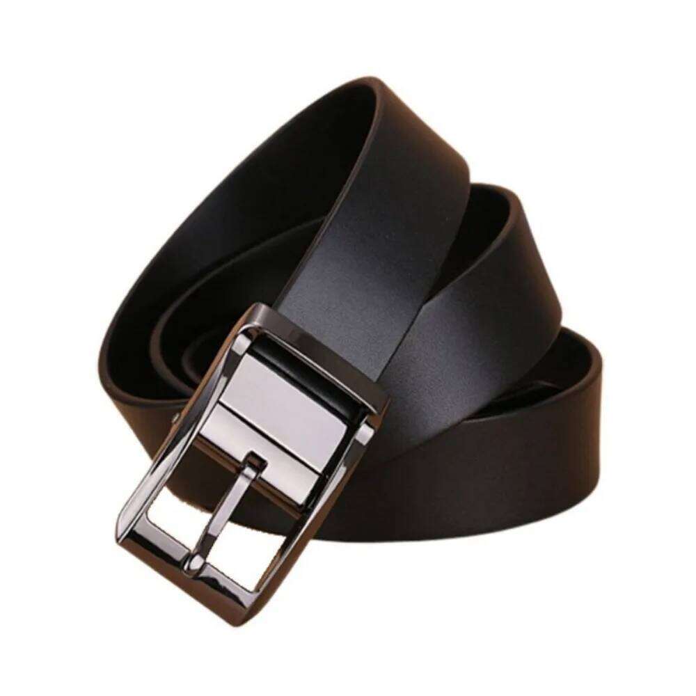Genuine Leather Double sided belt Men Laser engraving Luxury Strap Male Belt New Fashion Retro pin buckle High Quality S260228