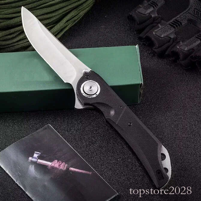 High Quality C5401 Large Flipper Folding Knife D2 Satin Drop Point Blade G10/Stainless Steel Sheet Handle Ball Bearing Fast Open EDC Pocket Folder Kni