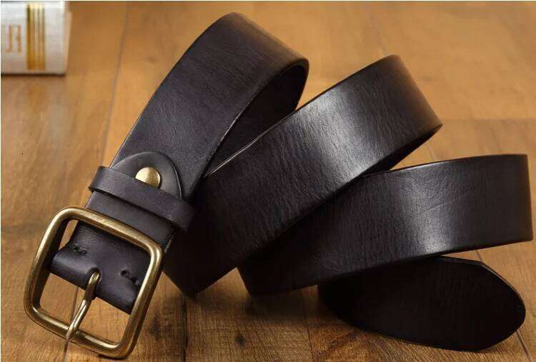 FTL Leather Pure Cowhide Handmade Retro Popular Logo Simple Youth Buckle Belt S260228
