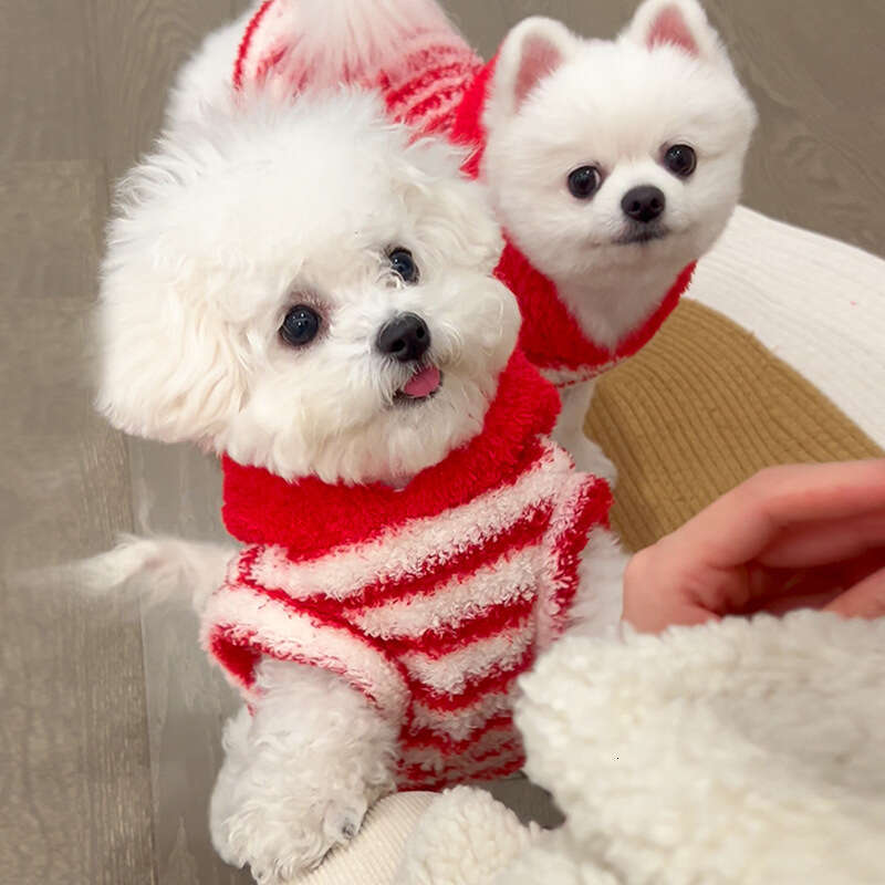 Famous brand New Year s red striped little hat hairless plush pet clothing dogs cats autumn winter apparel for British Shorthair and Ragdoll pupakaIK