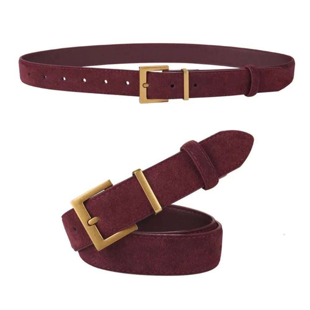 Women Luxury Design Suede Leather Casual Versatile Frosted Cowhide Belt Trendy Pin Buckle Waistband Gifts S260228