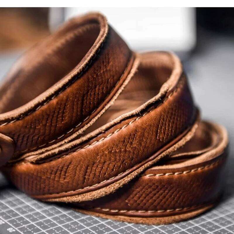 Brass Pin Buckle Retro Leather Personality Natural cowhide Fold Men's Jeans Luxury Trend Designer Belt S260228