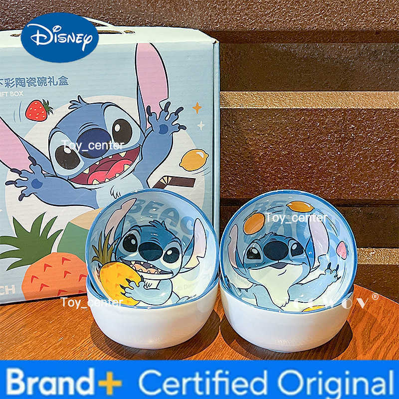 Disney Stitch ceramic bowl fruit bowl household bowls plates tableware childrens cute soup rice high temperature resistant bowl gifts H260302
