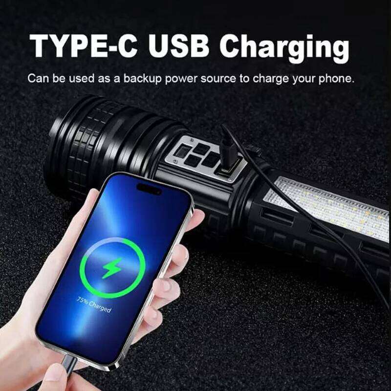 High Power LED White/Yellow USB Rechargeable Tactical Torch Light Super Powerful Flashlight for Camping Fishing Z260301