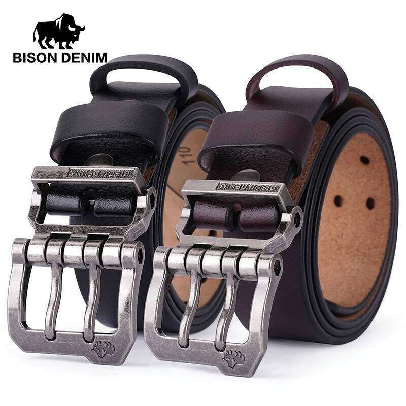 2024 Men's High Quality Belts Genuine Leather Strap Luxury Pin Buckle Fancy Vintage Belt for Jeans Free Shipping S260228