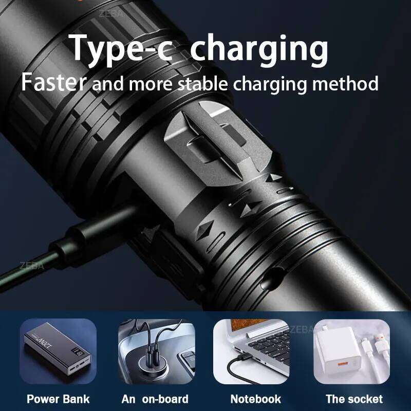 30000000LM High Power LED Flashlight Most Bright Tactical Torch Rechargeable Portable Light Long Shot 5000M Camping Hunting Lamp Z260301