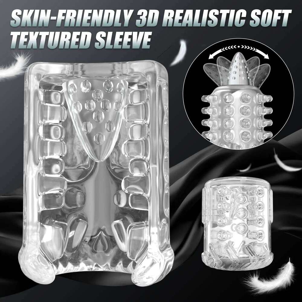 New LCD Automatic Male Mastubator Penis Pump With 7 Vibrating Rotating Thrusting & Licking Modes Pocket Pussy Sex Toys for Men C260302