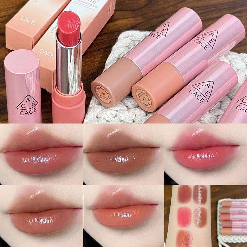 CACE 5 Colors Hydrating Stain Long Lasting Moisturzing Mirror Glass Lipstick Makeup Lip Tint Korean Cosmetic H260302
