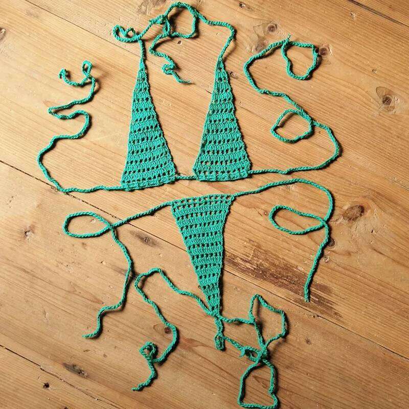 13 Color Handmade Crochet Micro Bikini BeachSwimwear Sexy Lingerie Sets Sunbathing Z260301