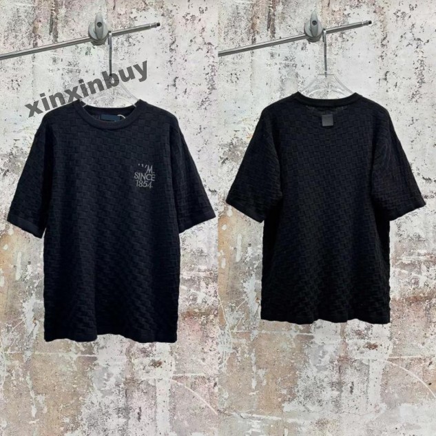 xinxinbuy Men designer Tee t shirt 2026 1854 Checkerboard jacquard pattern cotton short sleeve women white red gray blue black Purple apricot M-3XL